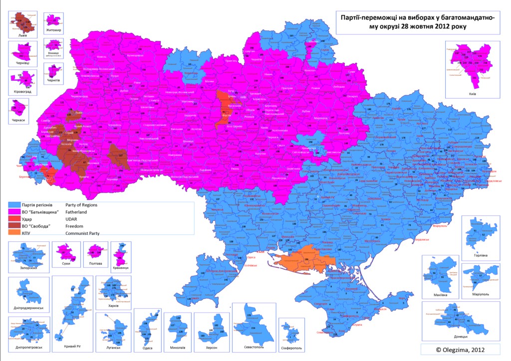 Map of Election 2012 for Parliament