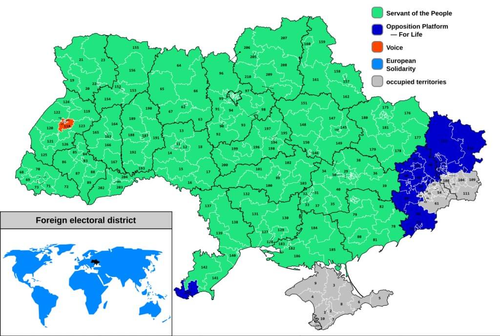 Map of Election 2019 for Parliament